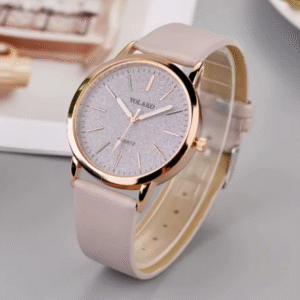 ساعة كوارتز جلدية